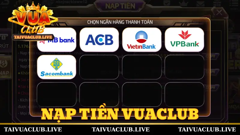 Hướng dẫn cược thủ cách nạp tiền Vuaclub